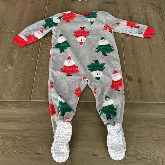 Carter's Baby 1 Piece Santa Fleece Footie Pajamas - 12 Month - Brand New - Picture 9 of 12